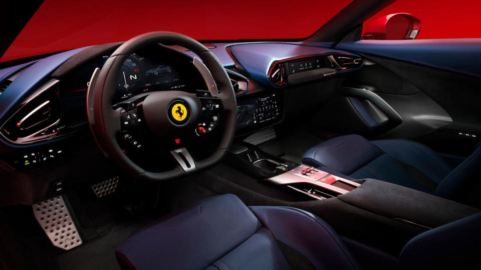 The interior of a Ferrari 12Cilindri.
