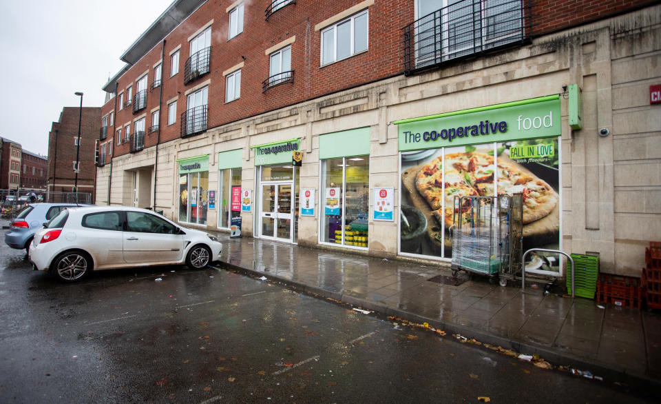 The Co-op store in Redcliffe, Bristol which is putting empty containers on the shelves after a spate of thefts. November 09, 2019.   A supermarket has brought in unusual measures to combat daily shoplifting attempts.  The Co-op on The Square, Redcliffe, Bristol,  is displaying empty containers of coffee and laundry detergent, while limiting the number of meats and cheeses on shelves.  An employee at the shop says thieves target it several times each day, repeat offenders even disguising themselves to avoid detection.  The store has also been cutting holes at the bottom of cardboard boxes which hold sweets so that thieves can't take them away in bulk   See SWNS story SWBRempty.