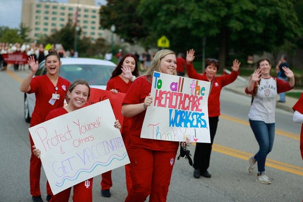 Student enrollment in nursing schools increased in 2020 amid the COVID-19 pandemic. (Jeremy Hogan / Getty Images)