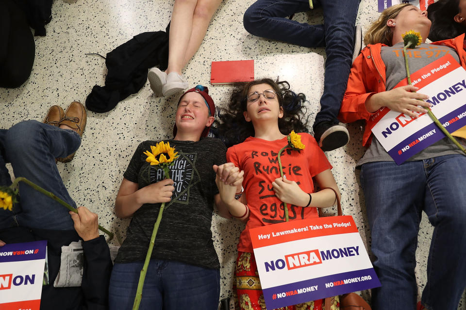 Many of those participating in the Publix protest were Marjory Stoneman Douglas High School students. (Photo: Joe Raedle/Getty Images)