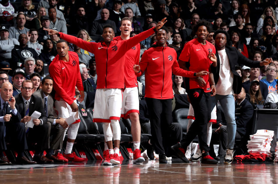 Smart trades, good drafting and better player development have given the Raptors a deep, talented bench that can wear down opponents. (Getty)