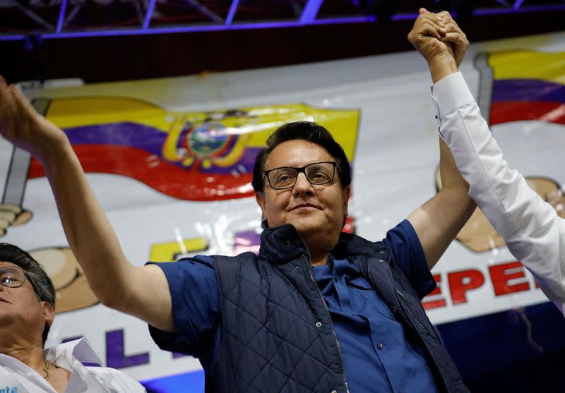 Ecuadorean presidential candidate Fernando Villavicencio campaigns in Quito