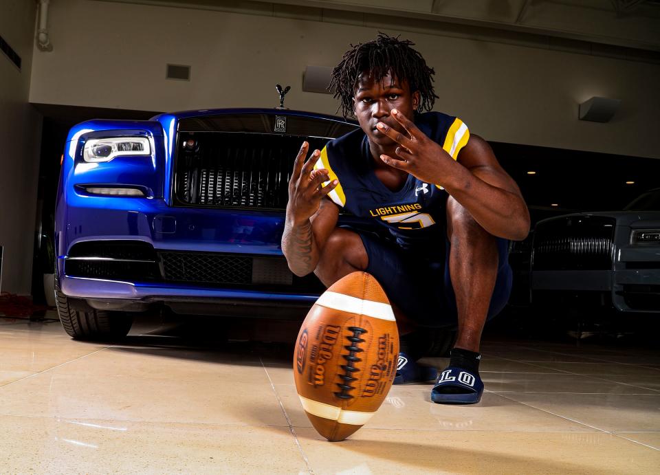Kelton Henderson, Lehigh, No. 4 recruit in the Naples Daily News and News-Press'  Big 15 for 2022. Cars provided by and photos taken at Naples Luxury Imports. 