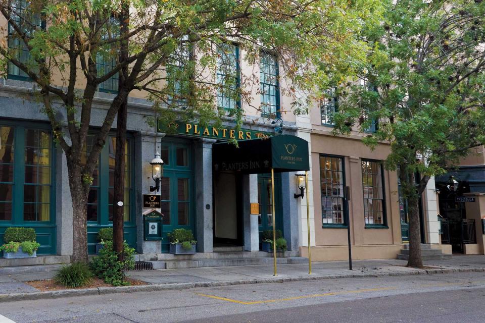 Entrance to the Planters Inn hotel in Charleston, SC