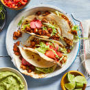 <p>Take taco night in a new direction with these healthy vegan tacos. We've swapped crumbled tofu for the ground beef, without sacrificing any of the savory seasonings you expect in a taco. You can also use the filling in burritos, bowls, taco salads and to top nachos. <a href="https://www.eatingwell.com/recipe/272203/beefless-vegan-tacos/" rel="nofollow noopener" target="_blank" data-ylk="slk:View Recipe" class="link ">View Recipe</a></p>