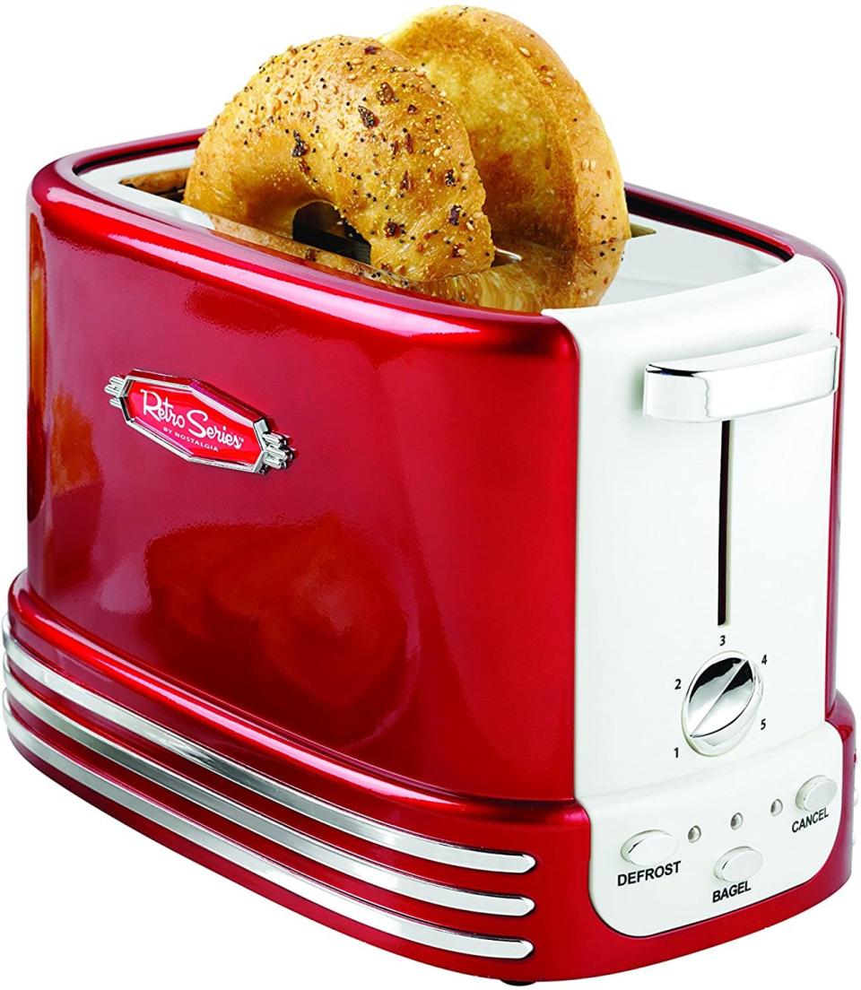 Nostalgia Wide 2-Slice Red Retro Toaster