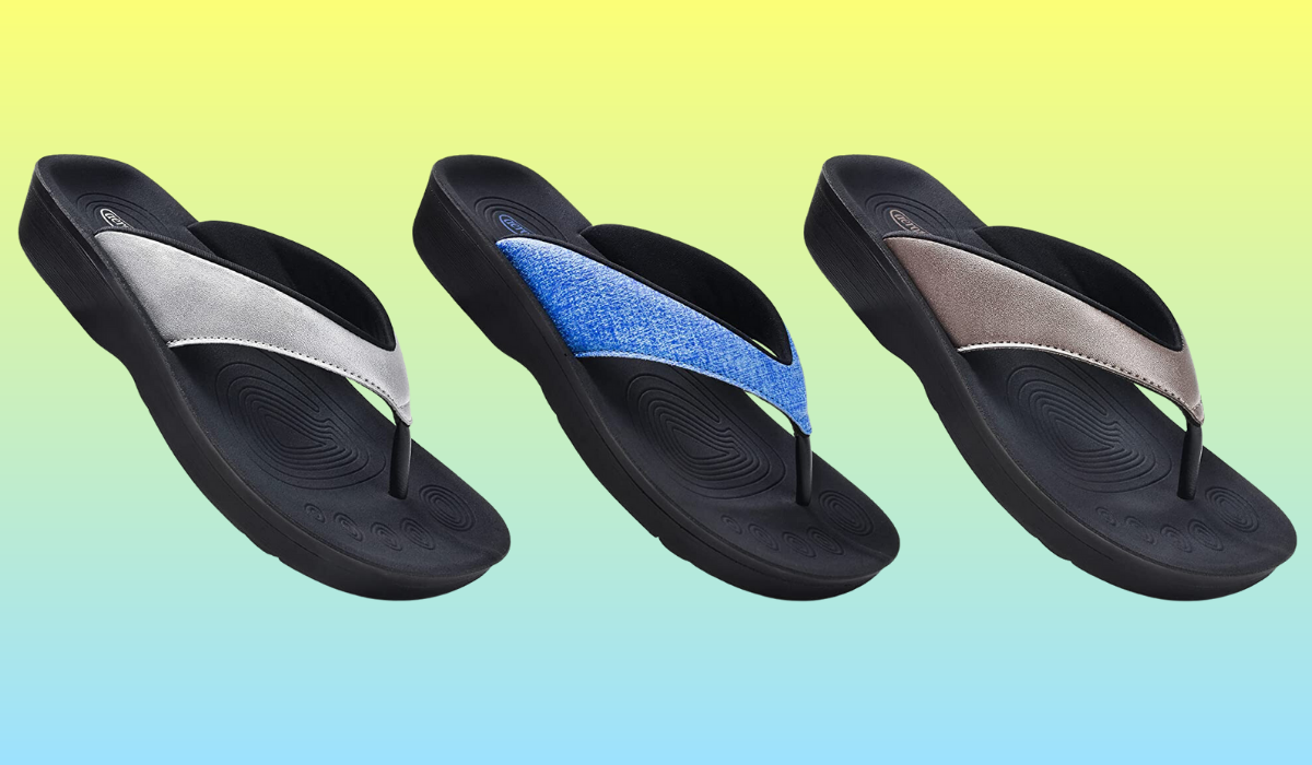 aerothotic orthotic flip-flops in three colors