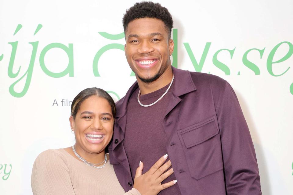 <p>Michael Loccisano/Getty</p> Mariah Riddlesprigger and Giannis Antetokounmpo 