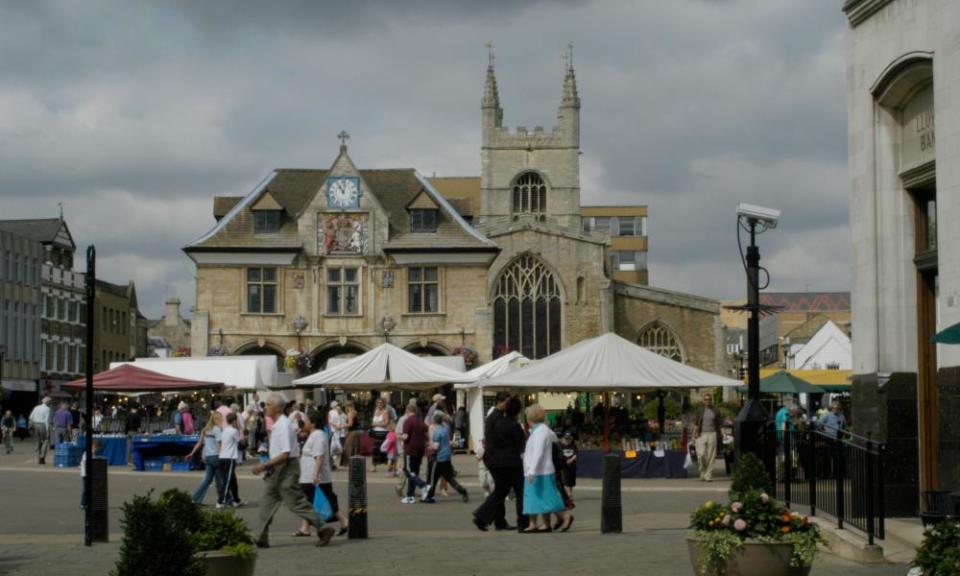 A market in Peterborough city centre