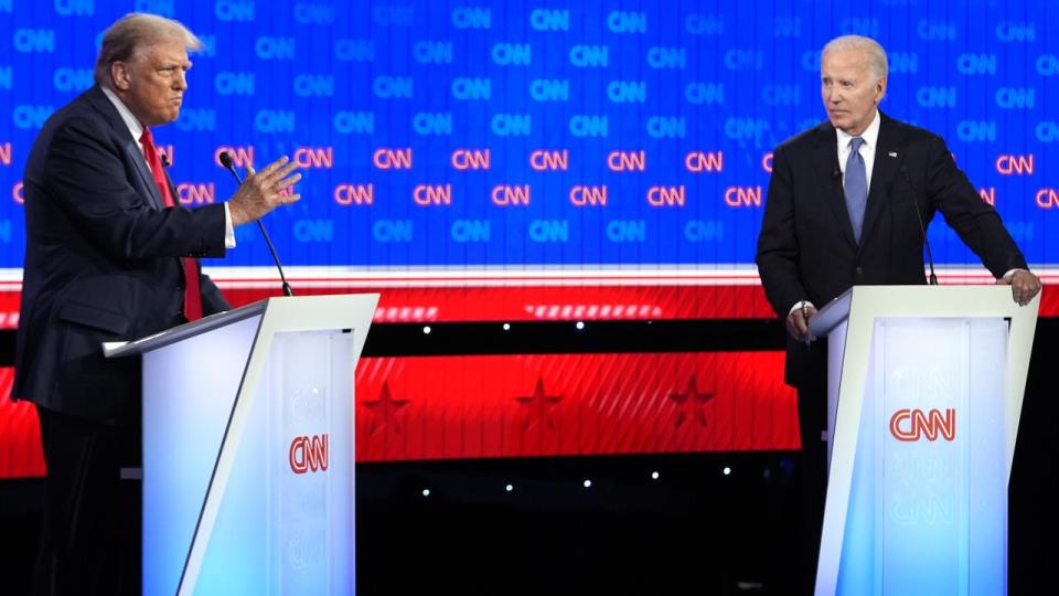 Donald Trump and President Joe Biden at the debate in Atlanta