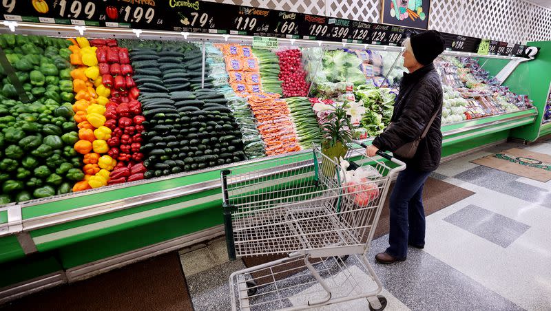 Sherrie Robertson shops at Reams in Sandy on Tuesday, April 4, 2023. Eating earlier in the day will help combat health issues and is better for your energy supply, according to recent studies.