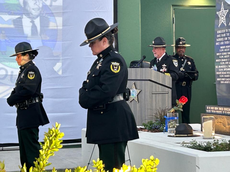 Flagler County Sheriff Rick Staly speaks during the 2024 Flagler County Sheriff's Office Law Enforcement Memorial Service on Wednesday, May 9, 2024 in Bunnell.