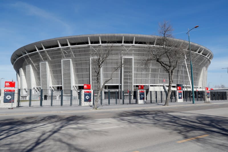 FILE PHOTO: A general view shows the Puskas Arena, one of the venues planned for the Euro 2020 tournament in Budapest