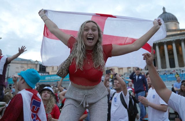 Fans watching Ukraine v England