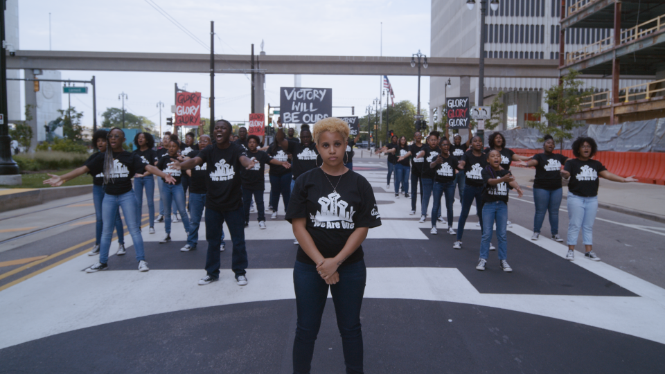 Rapper IndigoYaj, a former member of Detroit Youth Choir, created new lyrics for the group's version of 'Glory' from the movie 'Selma.'