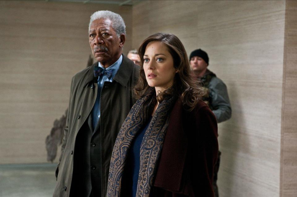 MORGAN FREEMAN, MARION COTILLARD, THE DARK KNIGHT RISES, 2012