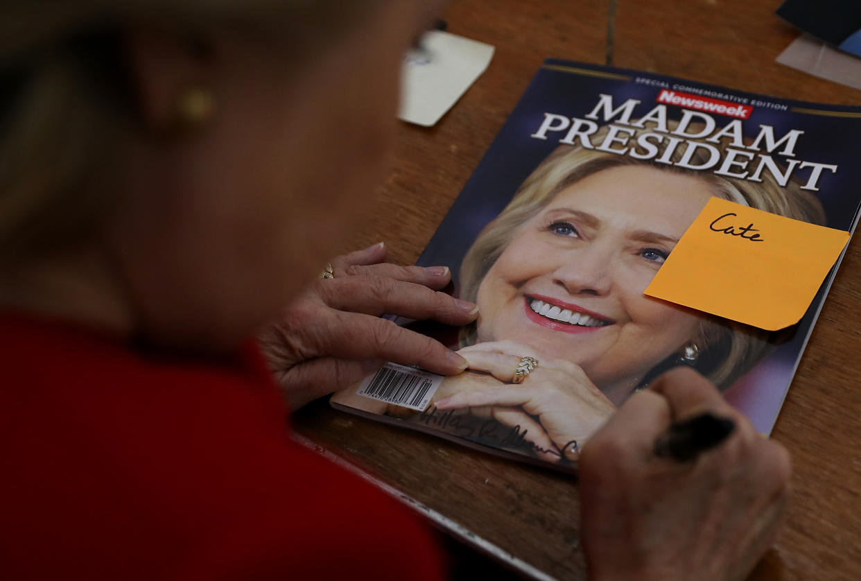 Hillary Clinton Campaigns Across US One Day Ahead Of Presidential Election