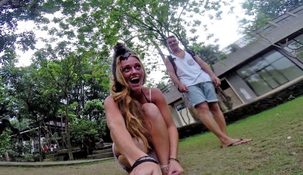 British tourist ambushed by selfie-taking monkey