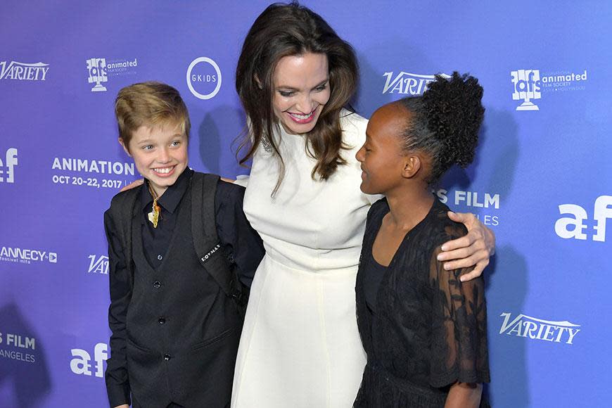 Ange was joined by daughters Shiloh and Zahara at the premiere.