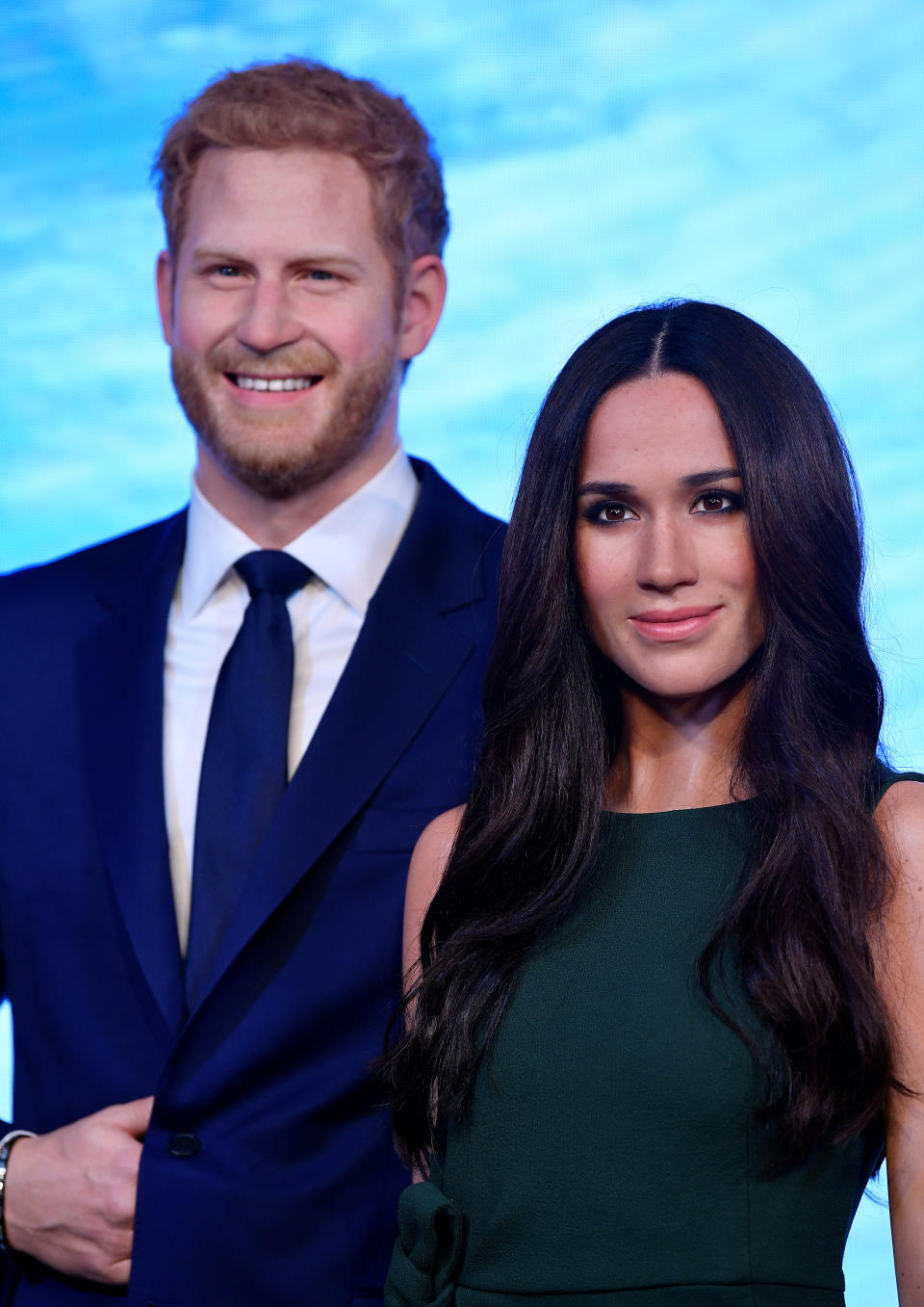 Waxwork models of Britain's Prince Harry and his fiancee Meghan Markle are seen on display at Madame Tussauds in London, Britain, May 9, 2018. REUTERS/Toby Melville