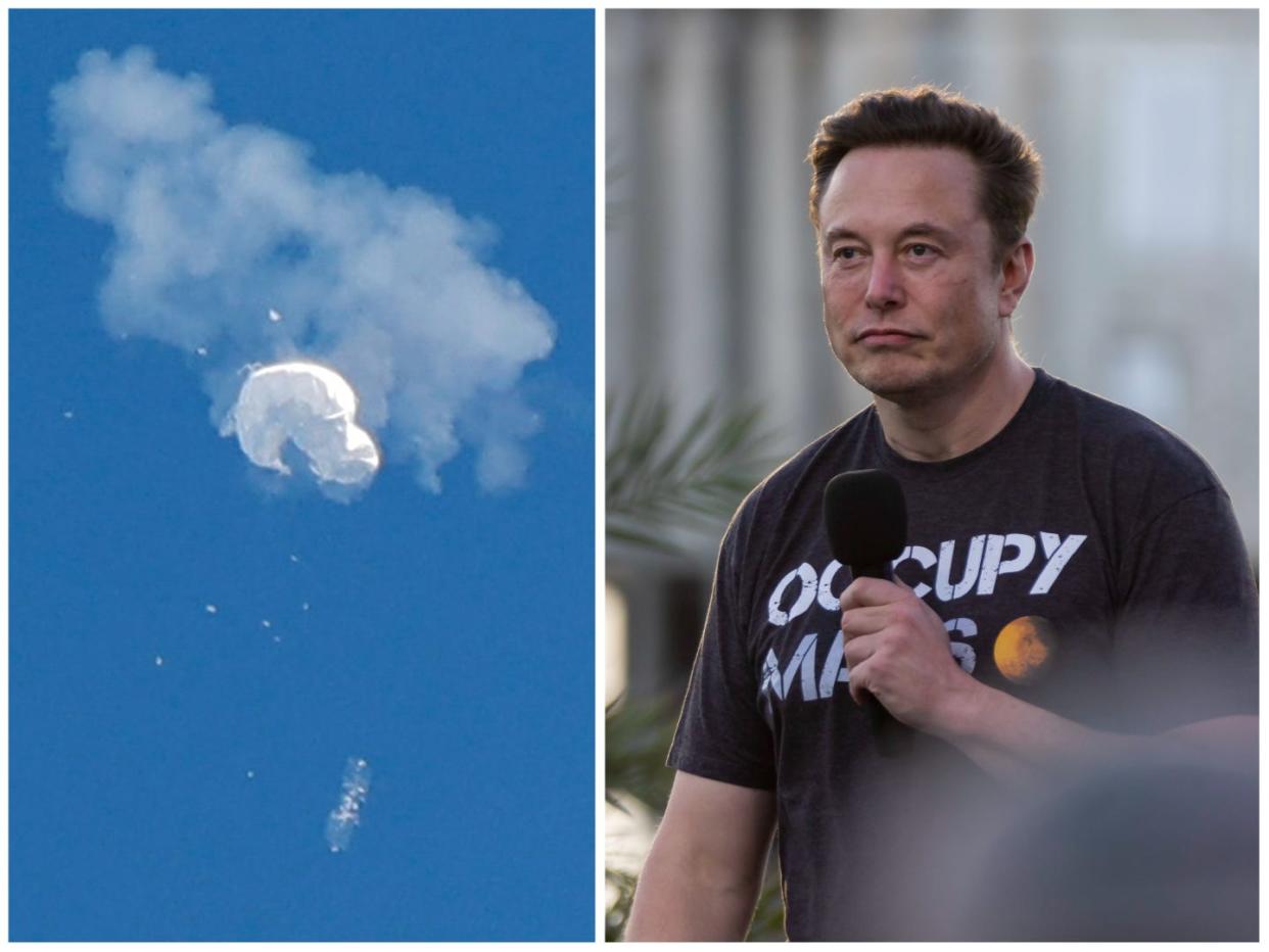 Elon Musk and shot down Chinese spy balloon