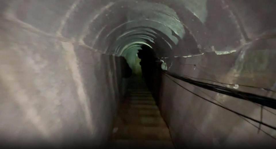 PHOTO: The Israel Defense Forces took ABC News inside a Hamas tunnel complex where they say 20 hostages were held. (ABC News)
