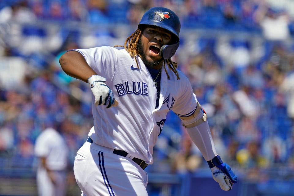 Vladimir Guerrero Jr. has adjusted his swing to produce more fly balls, and as a result he's tied for the major league lead in home runs.