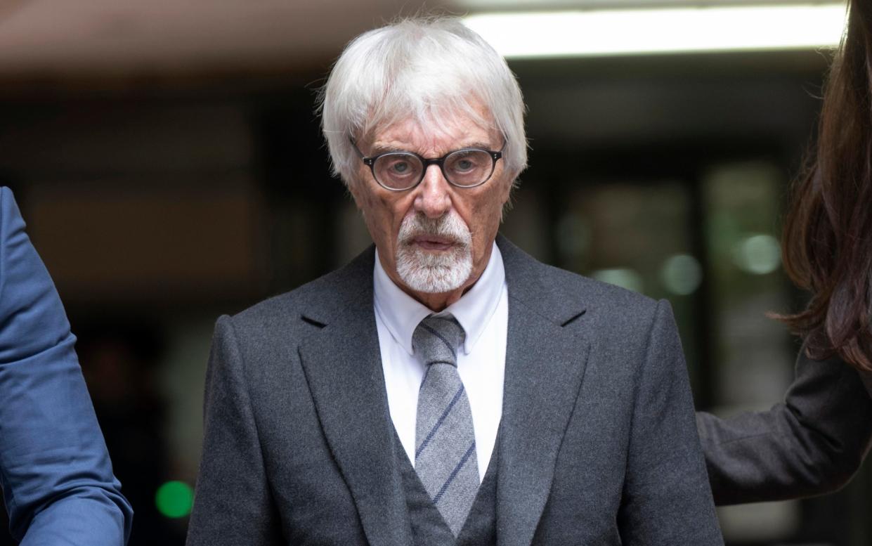 Bernie Ecclestone leaves Southwark Crown Court after his trial date was set for next October - David Rose 