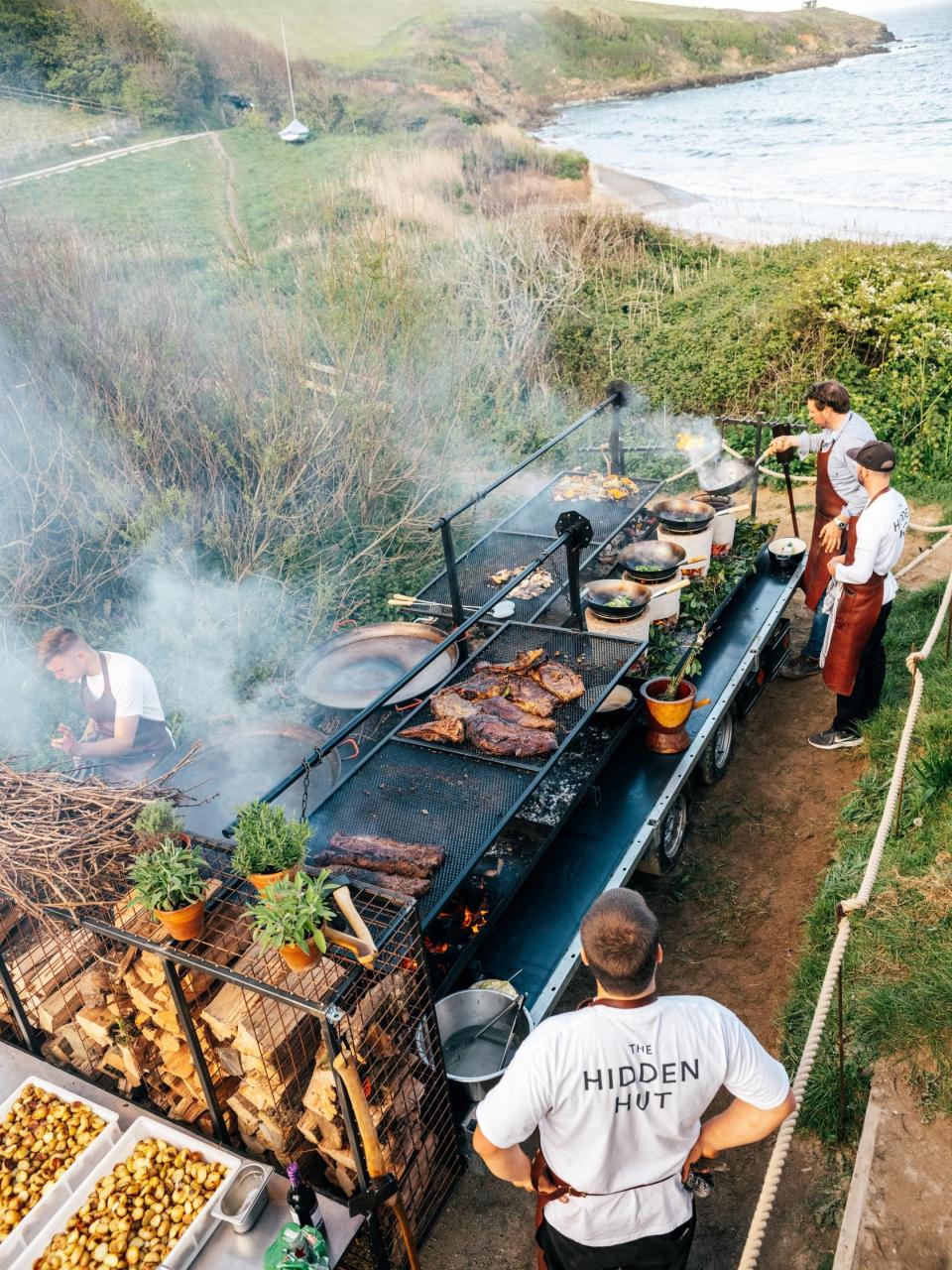 The Hidden Hut's 50ft mobile grill in action - Danny North