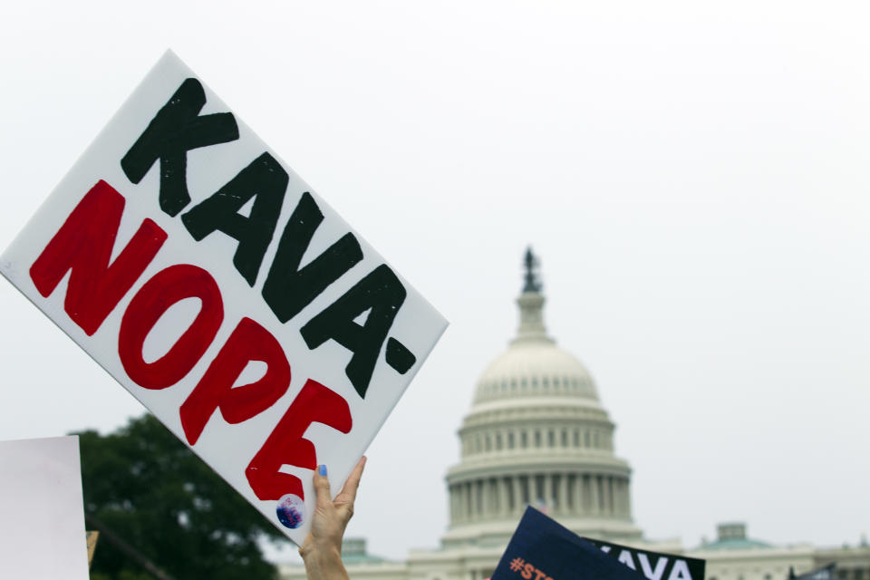 Protestors speak out as Kavanaugh hearing begins