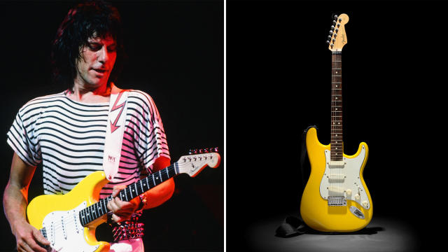 Jeff Beck's stage-used prototype Graffiti Yellow Fender 