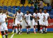 Football Soccer - African Cup of Nations - Burkina Faso v Cameroon - Stade de l'Amitie - Libreville, Gabon - 14/1/17. Burkina Faso celebrate scoring a goal. REUTERS/Mike Hutchings