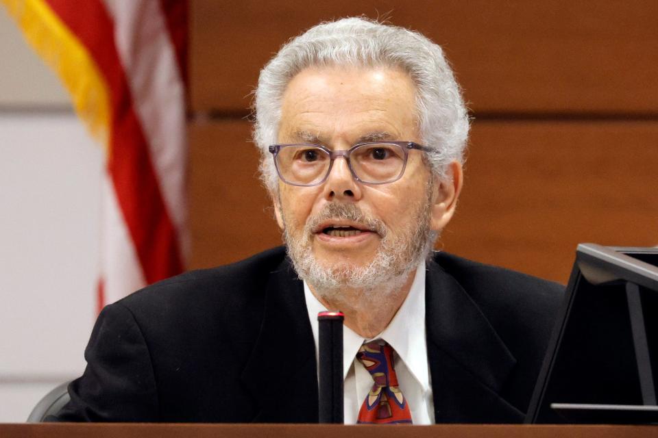 Retired psychologist Dr. Frederick Kravitz testifies during the penalty phase of the trial of Marjory Stoneman Douglas High School shooter Nikolas Cruz at the Broward County Courthouse in Fort Lauderdale on Tuesday, August 23, 2022. Kravitz treated Cruz for 13 months starting when Cruz was in first grade. Cruz previously plead guilty to all 17 counts of premeditated murder and 17 counts of attempted murder in the 2018 shootings.