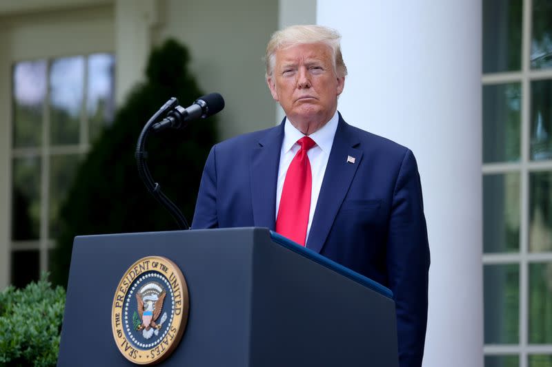 U.S. President Trump speaks about negotiations with pharmaceutical companies over the cost of insulin, at the White House in Washington