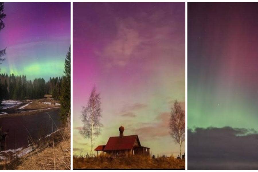 Asombrosas auroras boreales iluminan la oscuridad en Rusia
