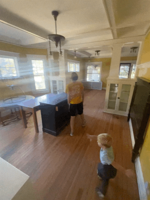 Meghan Smith bought a house which she believes has a spirit in it. She said this video shows the spirit pushing her three-year-old son, and that the blurry light rays in the video are shining on where the former owner of the home passed away.