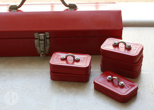 This <a href="http://www.huffingtonpost.com/2012/12/07/homemade-gift-ideas-altoid-toolbox_n_2259505.html">mini toolbox</a> is the perfect place to store nails, screws and other small hardware.