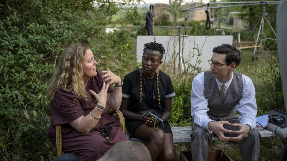 Anna Winger (left) on the set of Transatlantic. Image: Anika Molnar / Netflix