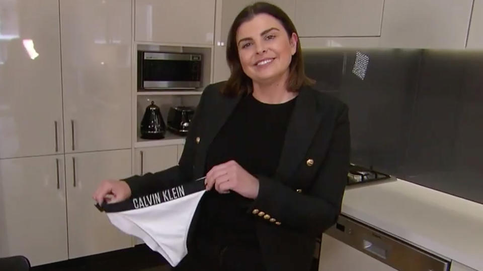 Days after a Sydney woman shared her story about being told by a security guard at her own apartment complex that her bikini was unacceptable attire, the apartment building's management has revealed they have "stood down" the guard involved. Photo: Nine