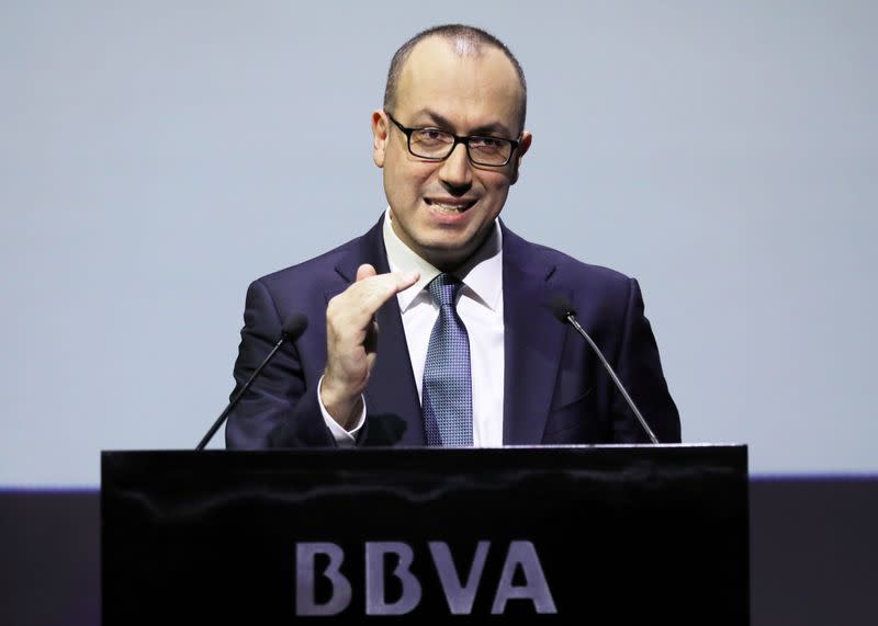 FILE PHOTO: Spanish bank BBVA's Chief Executive Onur Genc