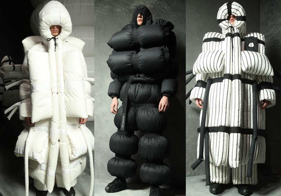 Weltraumanzüge? Fast. Bei diesen Jacken handelt es sich um die neue Winterkollektion des Luxus-Labels Moncler. (Bild: REX)