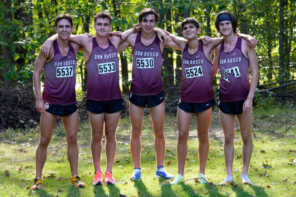 Paul Maguire, Ryan LoCicero, Brenden Klemm, Colin Hall and Thomas Petrie, were the first five runners across the finish line for Don Bosco Prep.  They took the United team title at Darlington County Park, in Mahwah, with an average time of 16:55. They were the only team to average less than 18 minutes. Thursday, September, 29, 2022