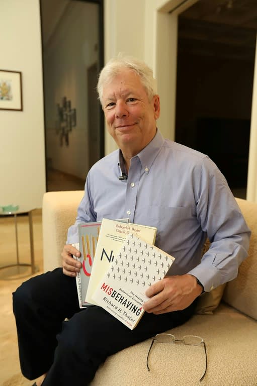 Thaler, who teaches at the University of Chicago, is best known for his "nudge" theory