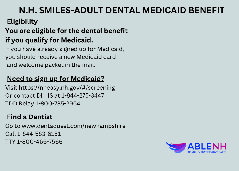 ABLE-NH, which advocates for people with disabilities, created postcards to help Medicaid patients to seek care. and encourage dentists to treat them.