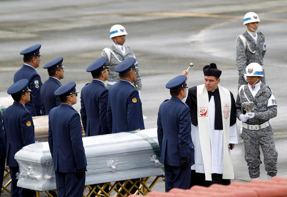 Blesses coffins in Medellin, Colombia