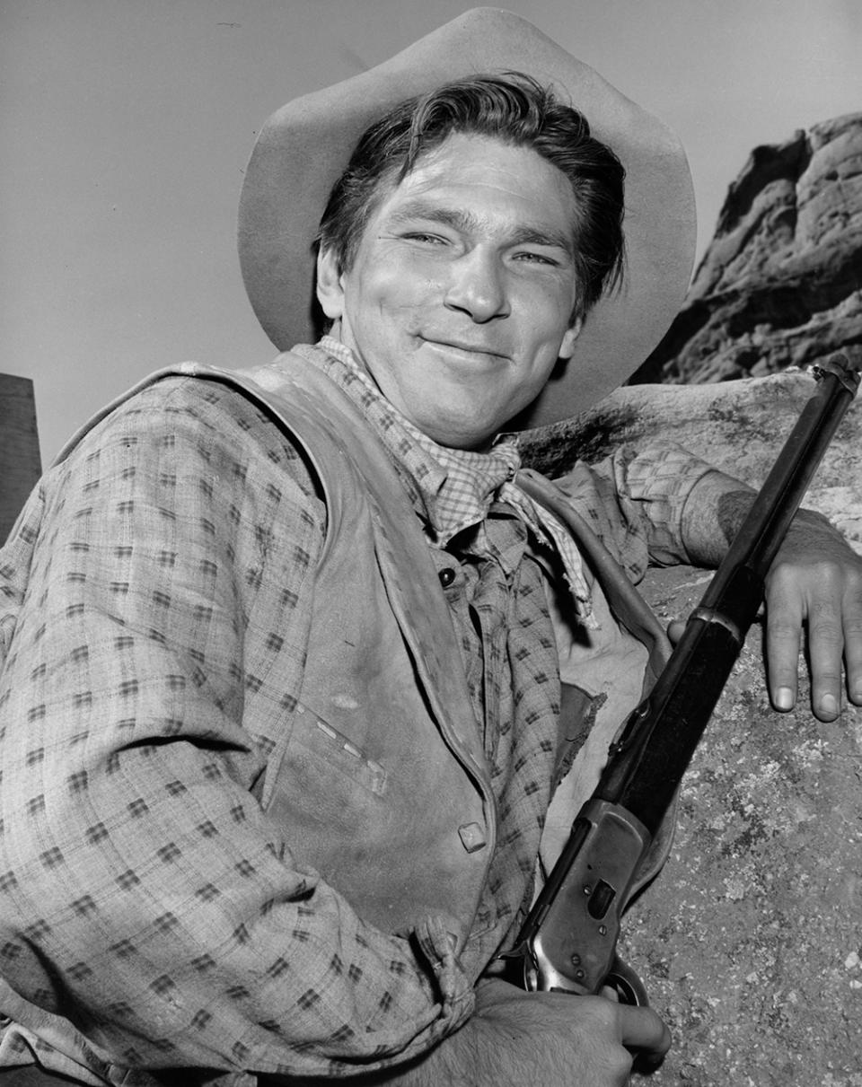 L.Q. Jones on the set of the series “Cheyenne” in the 1950’s. - Credit: Warner Bros/Courtesy Everett Collection