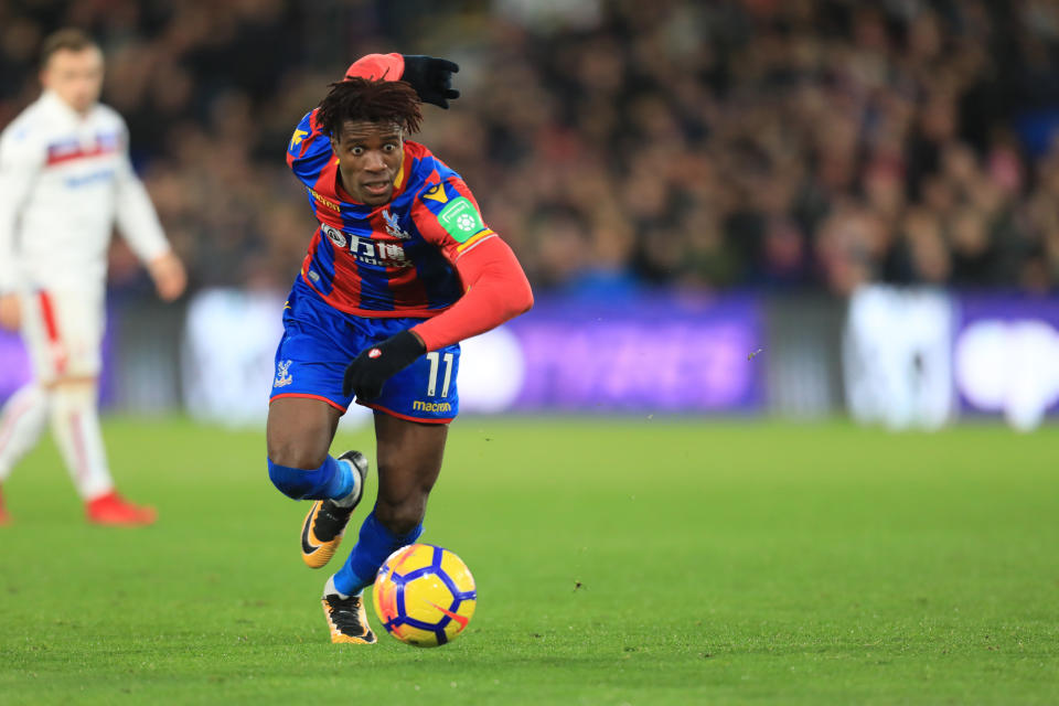 Wilfried Zaha had a quiet afternoon by his standards