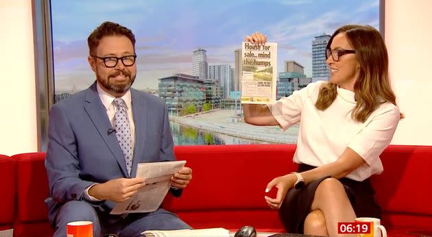 Jon Kay and Sally Nugent in the BBC Breakfast studio (Photo: BBC)