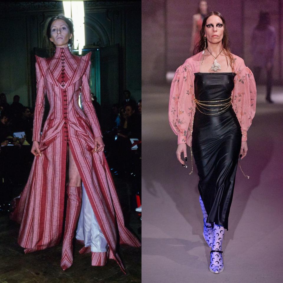 Olivier Theyskens Fall 1998; Marine Serre Fall 2019