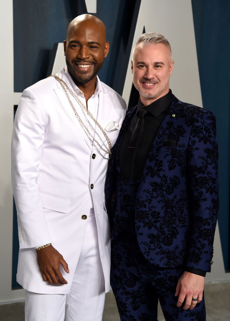 <p>The Queer Eye culture guru and his partner of eight years Ian went to the Vanity Fair afterparty in coordinating black and white outfits. </p>
